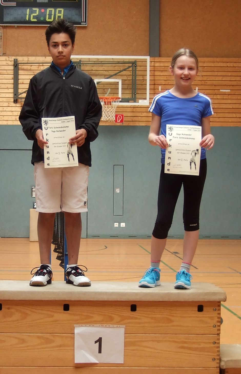 Mixed U13: Faris Schmiedeskamp/Inga Rohweder (TSV Völkenrode)