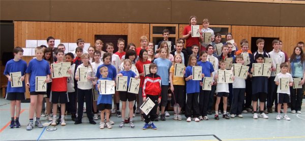 Die SiegerInnen der Stadtmeisterschaften Schüler/Jugend 2008 vom Sonntag